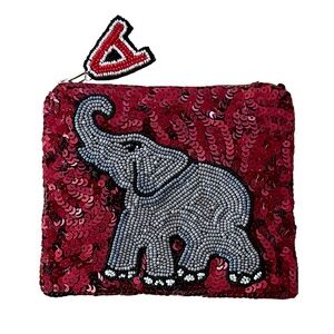 Alabama Crimson Tide Roll Tide Football Coin Purse, Elephant Coin Pouch